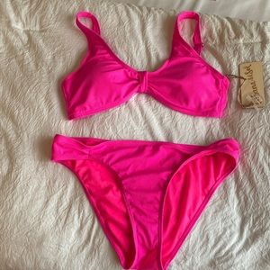 Neon pink swimsuit